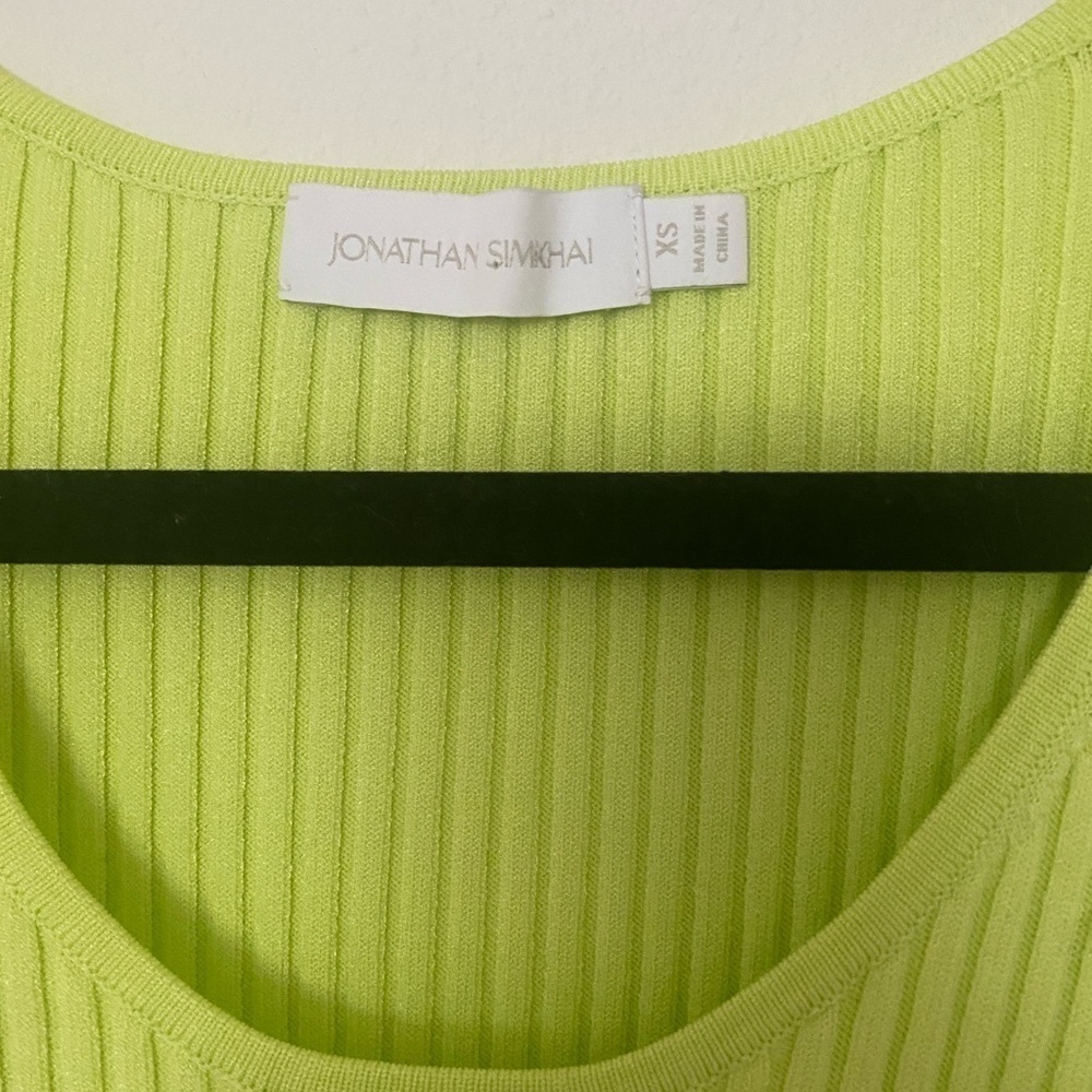 Jonathan Simkhai Collette Lemongrass Cutout Rib Knit Midi Dress - Picture 6 of 8